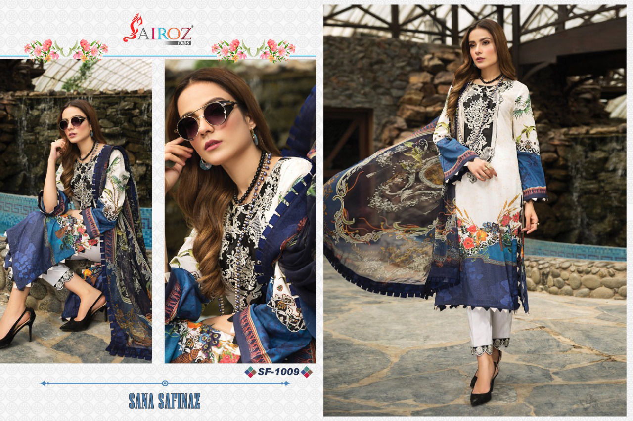 Sairoz Sana Latest Fancy Designer Safinaz Premium Pure Cootton Pakistani  Dress Collection